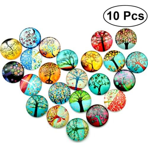 10pcs 12mm Mixed Round Mosaic Tiles for Crafts Glass Mosaic Supplies for Jewelry Making