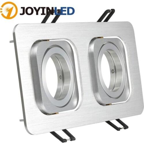 2pcs/lot Hot sale Square Double head MR16 GU10 frame downlight housing mr16 lamp housing gu10 fixture downlight fixture for room