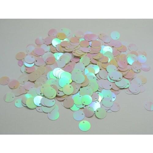 2000 White AB Flat Round loose sequins Paillettes Top Hole 10mm sewing Wedding