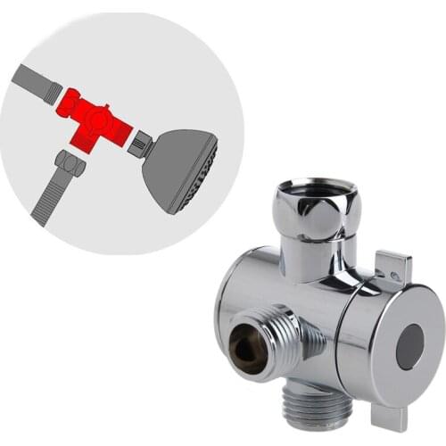 3 Way T-adapter Valve For Toilet Bidet Shower Head Diverter Valve 1/2 Inch 50JC