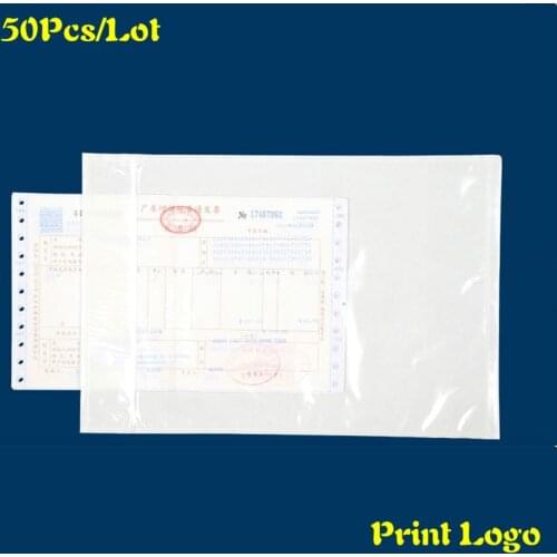 50pcs Plastic Bags Transparent Backpack Bill Bag Single Invoice Paper Size Packing Document Bag Self-Adhesive Bags Courier Bag