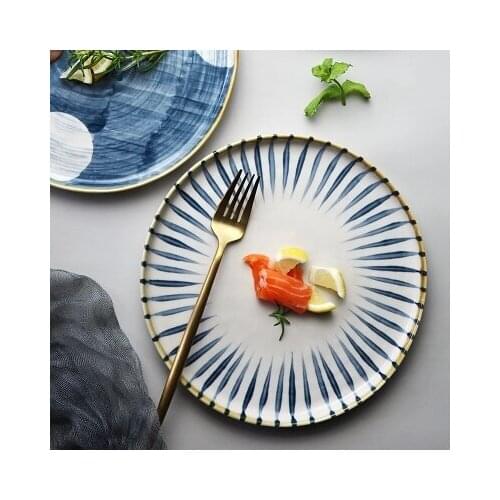 9 inch hand-painted disc steak household creative ceramic plate for Kitchen Decor Gift