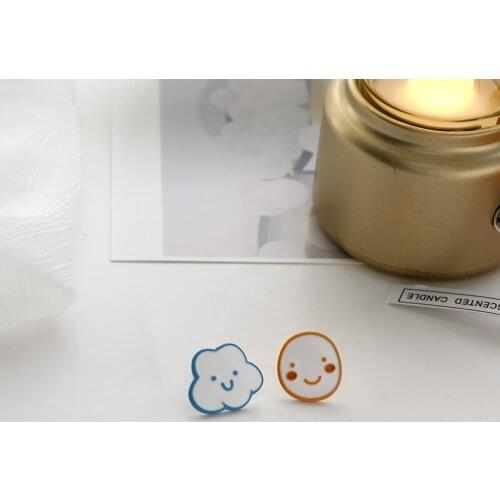 S925 Needle Asymmetric Cloud Earrings Simple, Compaction and Cute Earrings The new 2021 fashion earclips have no ear holes