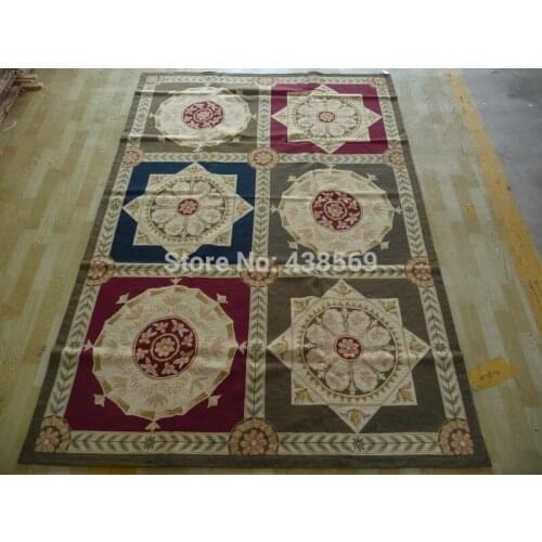 Free Shipping high quality woolen rug 6'x9' 10K Needlepoint Carpet handmade Rugs 100% New Zealand Wool