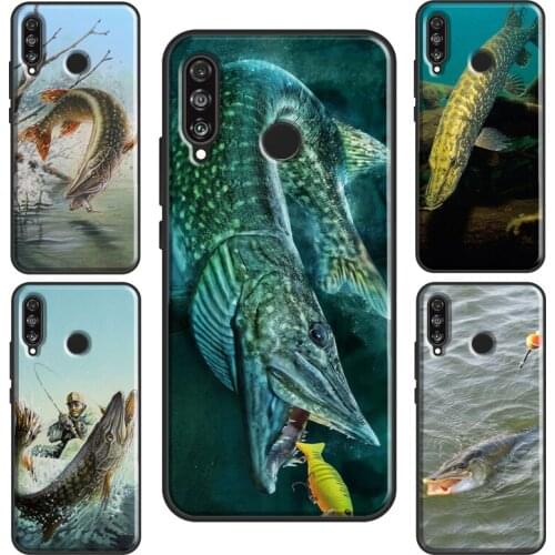 Pike Fish Fishing Bait Case For Huawei P Smart 2019 Y7 Nova 5T P30 P20 P40 Lite Mate 20 For Honor 10i 8A 8X 9X
