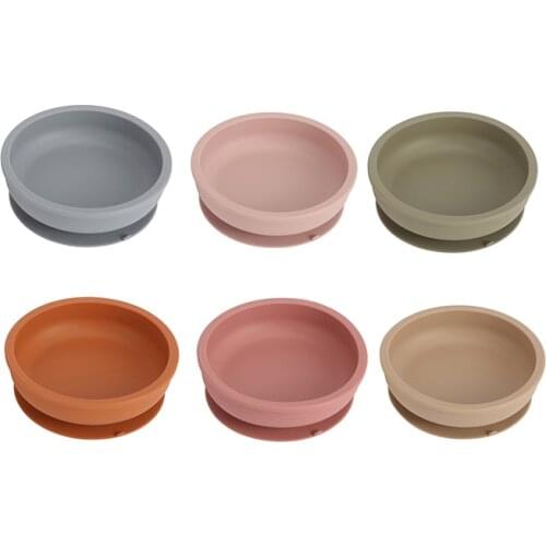 Baby Food Grade Silicone Feeding Bowl Childrens Plate Non-Slip Suction Bowl Infant Waterproof Tableware Plate Dishes BPA Free