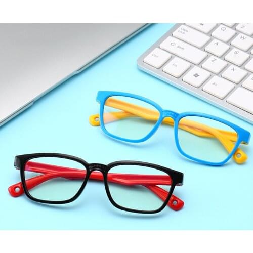 Children Optical Glasses Flexible Bendable One-piece Safe Eyeglasses Plain Mirror Anti-blue Light Silicone Goggles Eyewear Frame