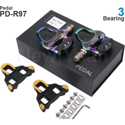 Promend SPD Road Self-Locking Pedal PD-R97 3 Bearing Black / Colorful with SPD Cleat Set Compatible with SHIMANO