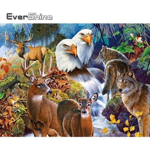 Evershine Diamond Painting Zoo 5D DIY New Arrival Diamond Embroidery Animals Deer Picture Of Rhinestones Mosaic Wall Decor
