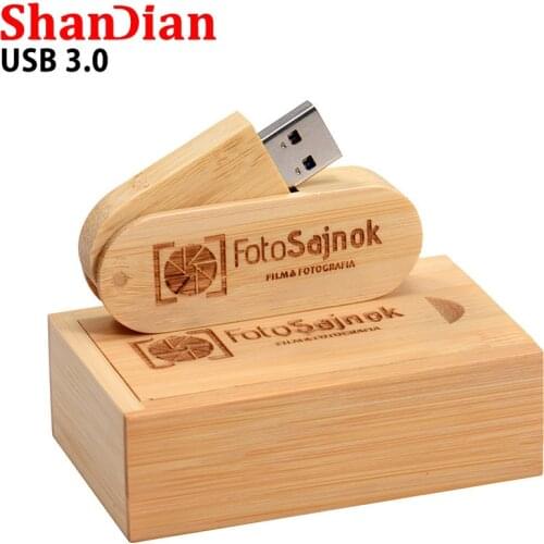 USB 3.0 Free custom logo USB flash drive 128 gb Rotatable Wooden Pen drive Maple Memory Stick pendrive 32GB 64GB usb creativo