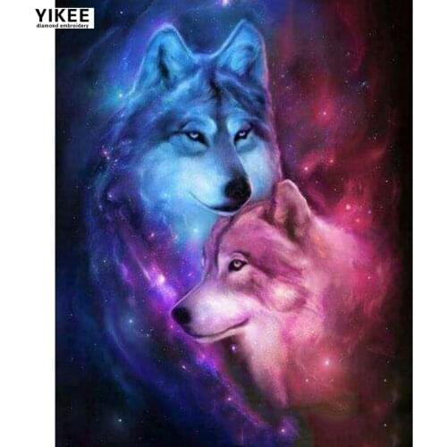 H385 diamond embroidery animal,full,diy,square,diamond painting square,diamond painting wolf brother