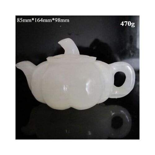 Exquisite China crafted 100% natural jade carving - pumpkin teapot