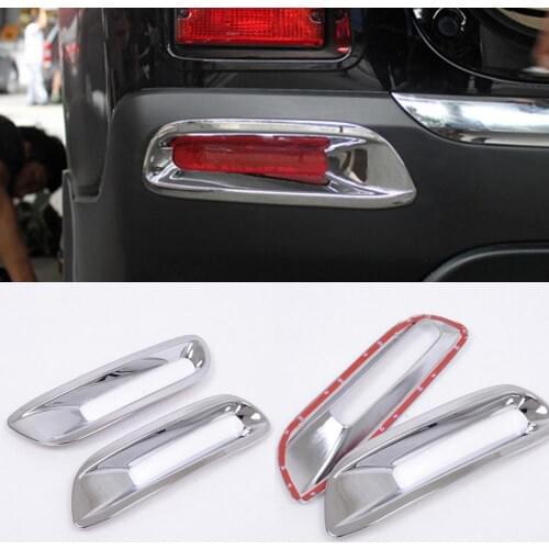 JanDeNing 2pcs ABS Chrome Rear Tail Fog Light Lamp Cover trim For Toyota Highlander 2011-2013