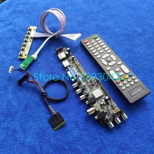 1366*768 digital signal LCD screen universal control card kit LVDS 3663 DVB 40 Pin Fit CLAA156WA11A/CLAA156WB11A USB+VGA+AV