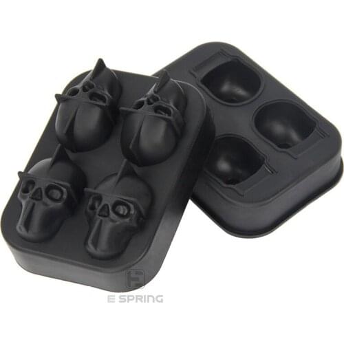 Creative Round Silicone Ice Tray Mold Bar 4 Skull Ice Cube Ice Tray, Ice Hockey Ice Tray