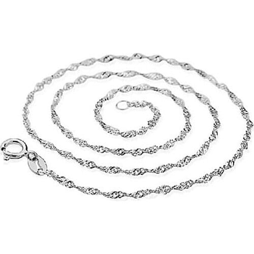 Hot Sale Cheap 1.5mm 16-20 Inch Italian Water-Wave Chain Necklace For Pendants 925 Sterling Silver Chain For Women