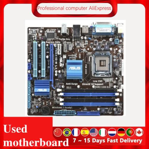 For Asus P5G41C-M LX Desktop Motherboard G41 Socket LGA 775 Q8200 Q8300 DDR2 Original Used Mainboard On Sale
