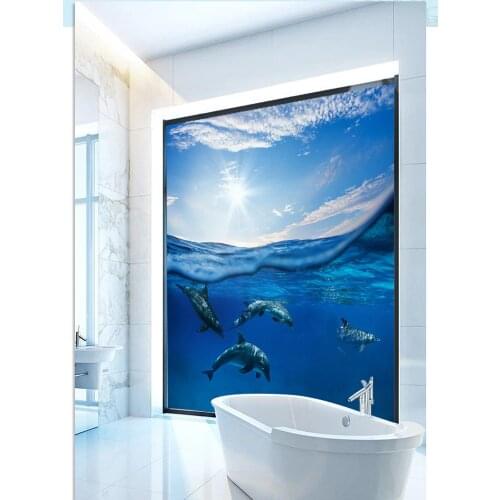Whale frosted window glass sticker bedroom living room shading bathroom light transmission opaque privacy film
