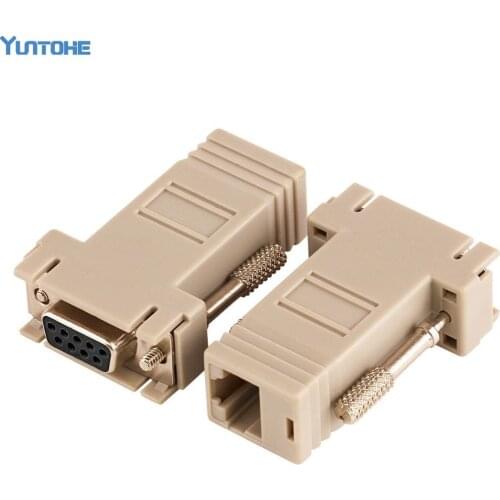100PCS/lot rs232 DB9 Female to RJ45 Female RS232 Modular Adapter