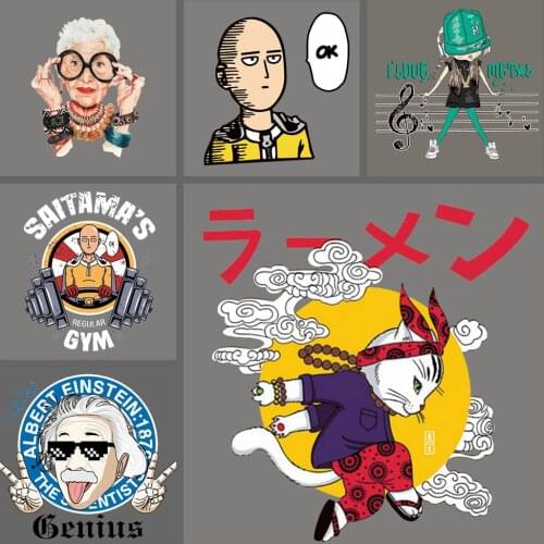 Cartoon Patch Iron on Transfer Music Girl Patches for Kids Clothing DIY T-shirt Badge Applique on Clothes Heat Press Sticker