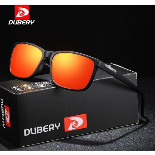 DUBERY Vintage Sunglasses Polarized Mens Sun Glasses For Men Driving Black Square Oculos Male 6 Colors Model D529