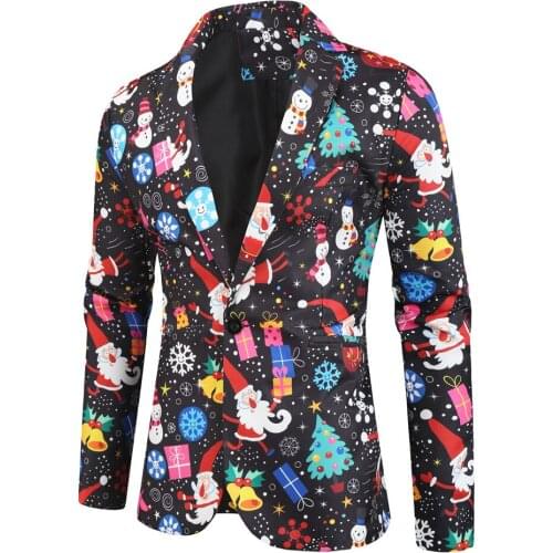 2020 Winter New Men Kerst Three Piece Suit Set Christmas 3D Print Suits+Pant+Vest 3 Pcs Casual Jacket Suit