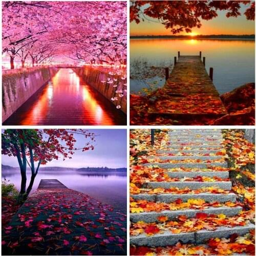 CraftArtGo 5D DIY Diamond Embroidery Autumn leaves Full Square Round Rhinestone Mosaic Painting Cross Stitch Flowers Diamond Kit