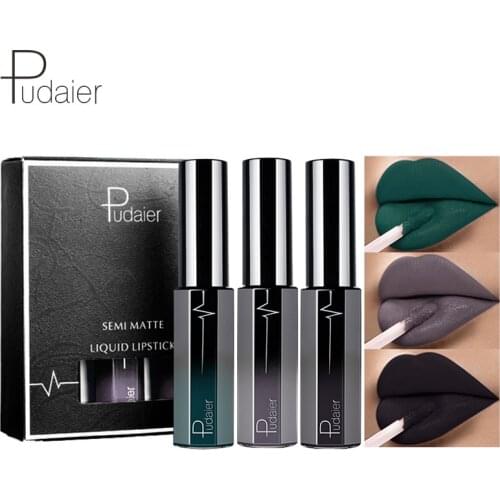 3 Colors/box Semi Matte Half Moisturizer Lip Gloss Kit Lips Makeup Matt Liquid Lipstick Set Silky Nutritious Lipgloss Mate Batom