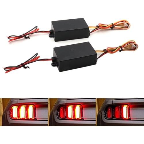 Niscarda 2x Sequential 3-Step Flow Flash Module Box For Car Front or Rear Turn Signal Light Retrofit Use