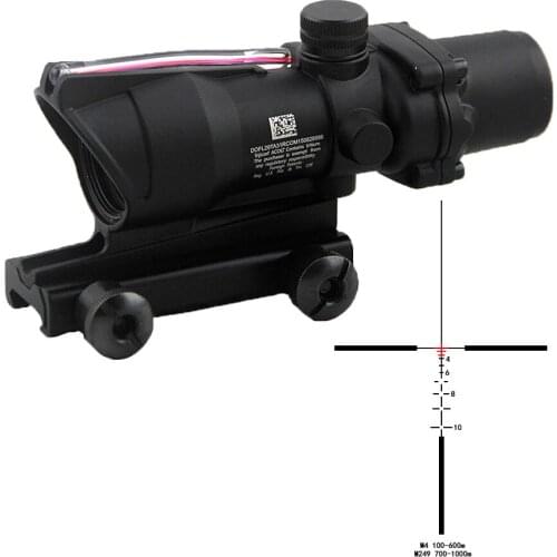 ACOG 4X32 Fiber Optics Red Illuminated Hunting Riflescope Red Fiber Tactical 4x Magnifier Optical Sight
