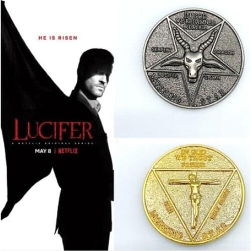 Commemorative Coin Lucifer Morningstar Coin Cosplay Props Pentecostal Badge Halloween Accessories Gift Christmas Carnival
