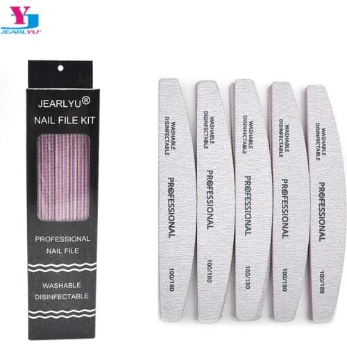 10Pcs/Set Nail File Manicure Sanding Nail Art File Nail Buffer Sandpaper Slim Kit Set Strong Thick High Quality Polishing Files