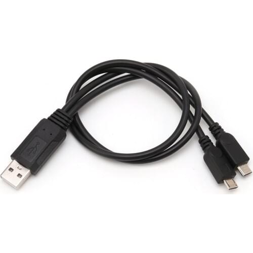 Portable USB Male Universal Micro USB Dual Male Y Adapter Splitter Cable