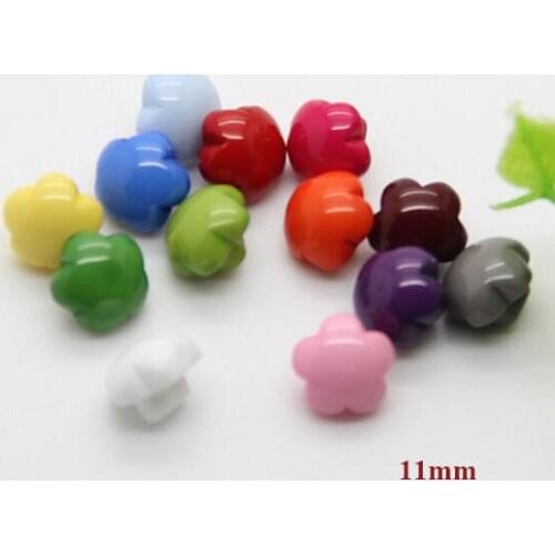 10pcs/lot 11mm Candy colors flower resin buttons for garment (ss-1351)