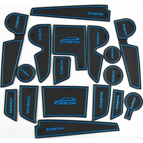 Rubber Car Interior Anti-Slip Cup Pad Door Mat For Hyundai Creta IX25 2017 2018 2019 2020 Gate Slot Pad Decoration Accessories