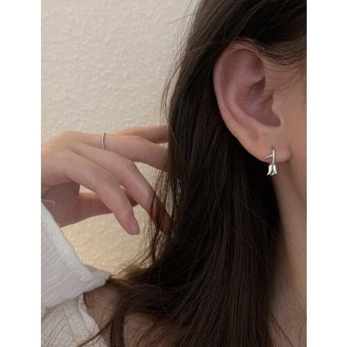 925 Sterling Silver Earring Fashion Geometric Round Colored Zircon Stud Earring Green Red Cute Simple Woman Girl Ear Jewelry