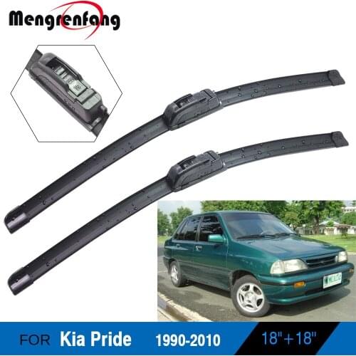 For Kia Pride Hatchback Car Front Windscreen Wiper Blades Soft Rubber Wiper J Hook Arms 1990-2000