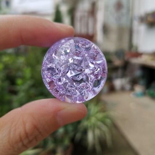 Glass Sphere Crystal Ice Crack Ball Water Fountain Bonsai Feng Shui Craft Home Garden Decoration Ornaments Cracking Figurine