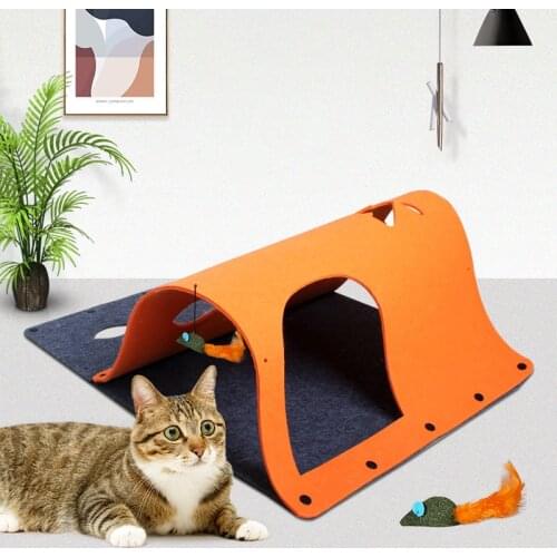 Cat Tunnel Pet Felt Tube Collapsible Play Toy Indoor Outdoor Kitty Puppy Toys for Puzzle Exercising Hiding Training D5005