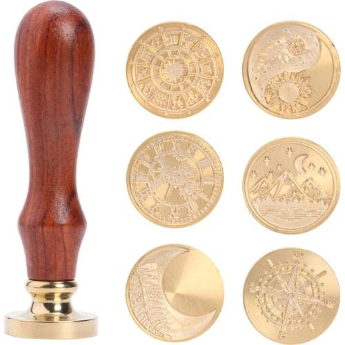 Wax Seal Retro Wood Stamp Magic Array Sealing Wax Antique Stamp with Beech Handle Wedding Invitations Wax Seal Stamp