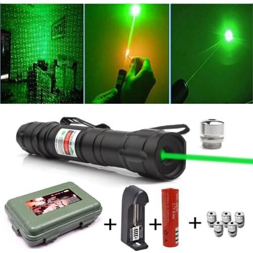 8000m green laser sight red laser 009 pointer high power laser equipment adjustable focus laser head with 18650 battery