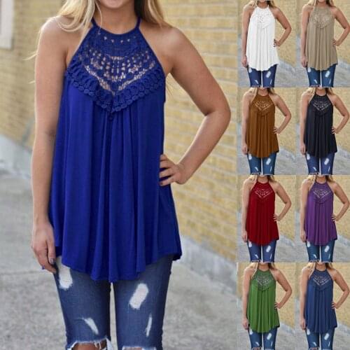 2021 Ladies Shirt Women Hollow Halter Vest Summer Sleeveless Embroidery Splid Casual Loose Female Tee shirt Tops Street Tank