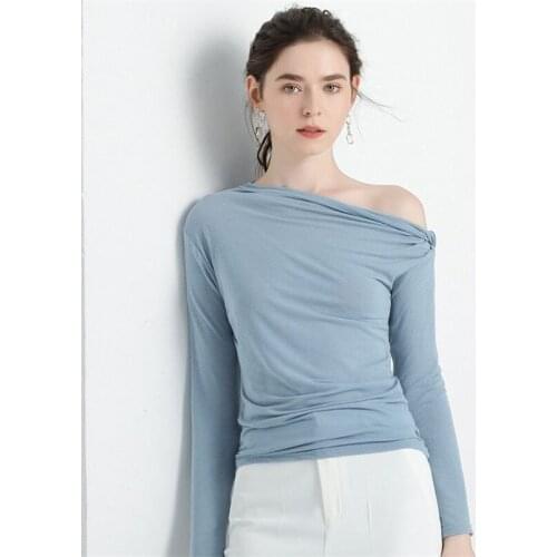 2020 Spring Autumn Women Cotton Tops Candy Colors Shirt Perfect Elegant Basic Tops High Street Skew Collar Full Sleeves Shirts