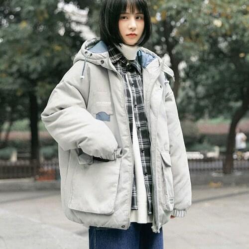 Women Parkas 2020 Winter Korean Warm Padded Jackets Fashion Solid Thick Hooded Coat Short Female Casual Overcoat Outerwear Teen