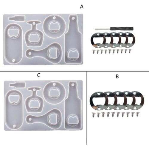 1 Set Bottle Opener Mould Silicone Resin Tray Mold Beauty Tray Mold Serving Board Silicone Mold for Epoxy Resin Casting