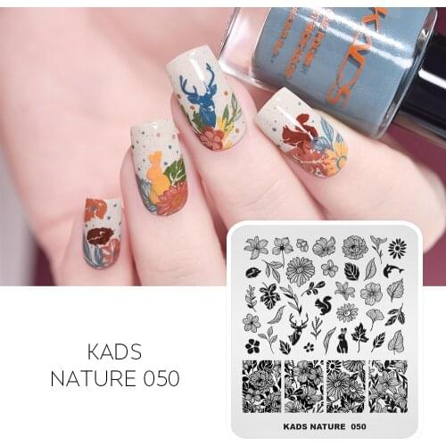 1pc Nail Art Stamping Plate Flower Leaves Animals Pattern Stamp Template Nail Geometry Image Stencil Plate DIY Printing Tool
