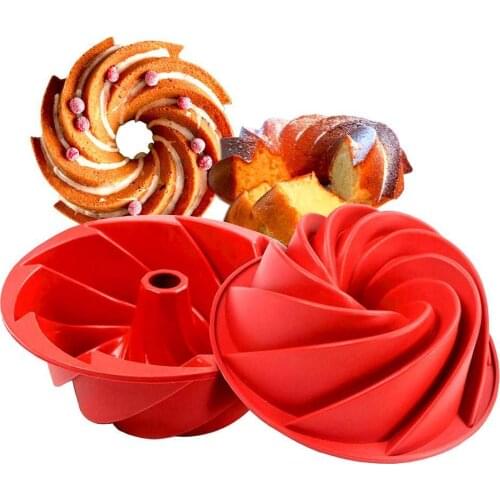 1Pcs DIY Silicone Baking Mould Homemade Cyclone Mould Cake Bread Bakeware Cake Pastry Mould Hollow 3D Kitchen D2B1