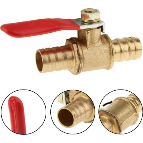 10mm Hose Barb Inline Brass Water Oil Air Gas Fuel Line Shutoff Ball Valve Pipe Fittings Pneumatic Connector Controller