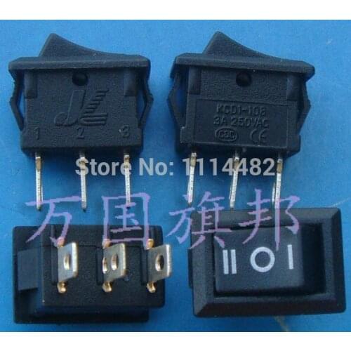 100pcs 3A 250VAC 15*10mm 3P 3T rockey switch ship switch Cheap and Hight-quality