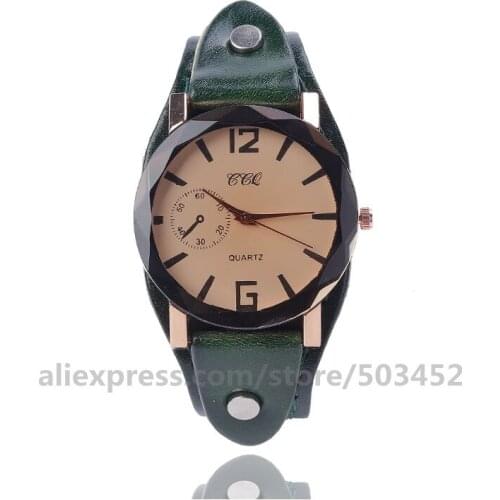 100pcs/lot CCQ 920019 Relojes Hombre Casual Genuine Leather Round Shape Bayan Kol Saati Factory Price Watches For Men Women
